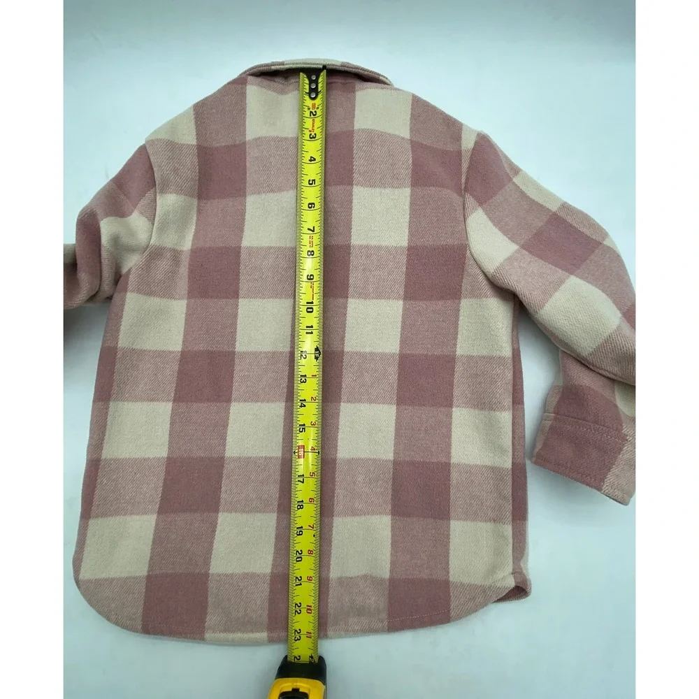 Old Navy Kids Pink Buffalo Plaid Shacket Button Front Shirt Jacket Size‎ M 8